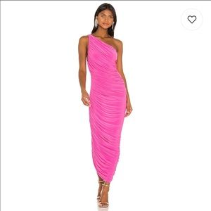 Norma Kamali Diana Gown Flamingo Pink